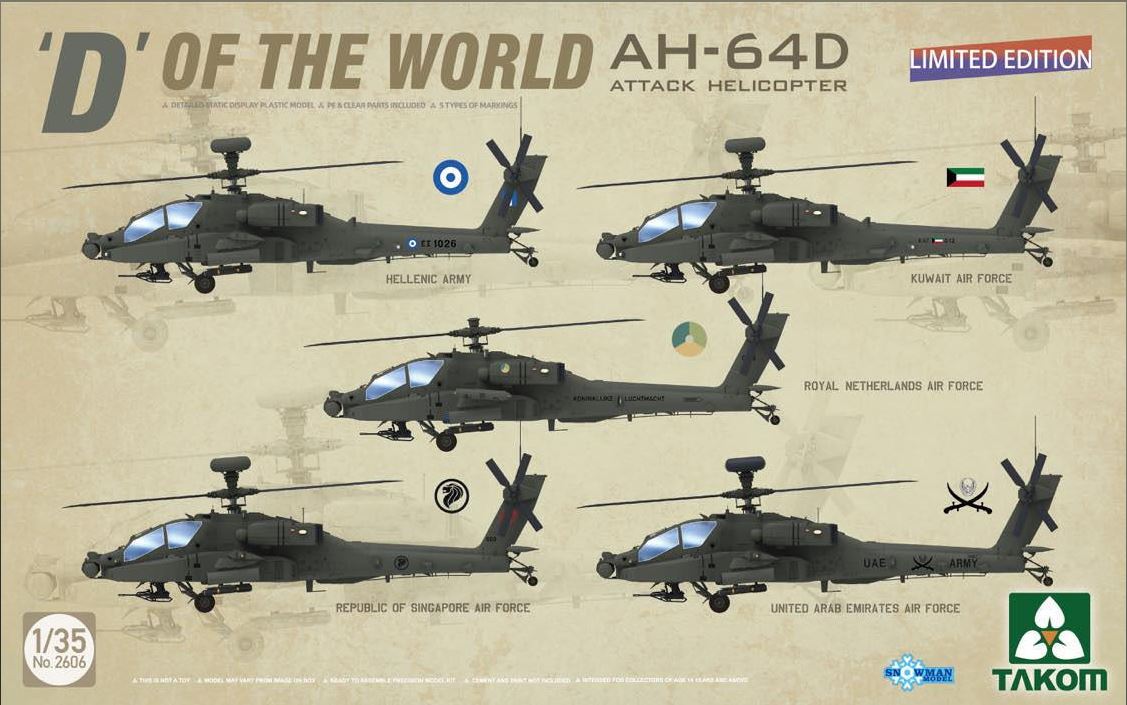 Takom 2606 1/35 D of the World AH-64D Attack Helicopter - LIMITED EDITION